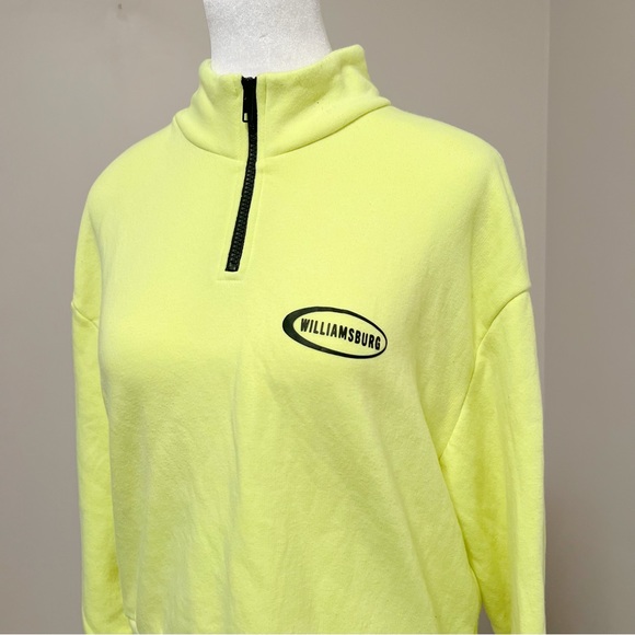 H&M women’s neon yellow quarter zip sweatshirt Size L - Picture 7 of 13